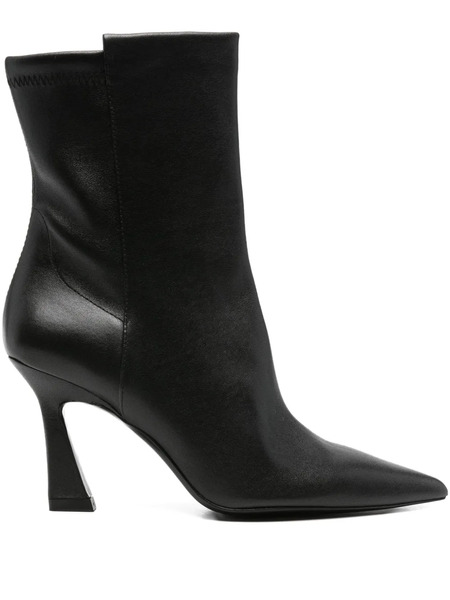  Stuart Weitzman 50mm Vinnie Leather Ankle Boots - Black 