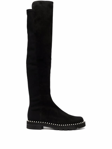  Stuart Weitzman Over The Knee Beaded Boots - Black 