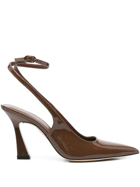  Stuart Weitzman Patent-leather Ankle-strap Pumps - Brown 