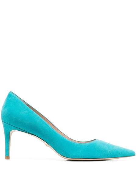  Stuart Weitzman Pointed 70mm Suede Pumps - Blue 