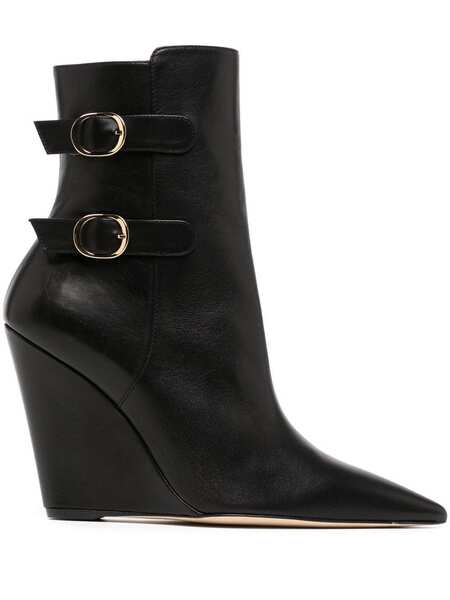  Stuart Weitzman Pointed-toe 100mm Wedge Boots - Black 