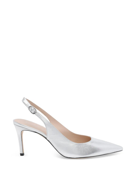  Stuart Weitzman Power 75 Buckle Slingback Pumps - Silver 