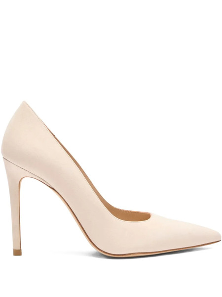  Stuart Weitzman Power Pointed-toe Suede Pumps - Neutrals 