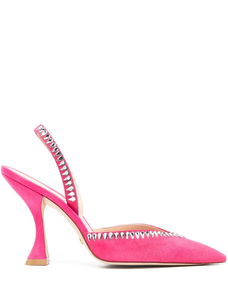  Stuart Weitzman Rhinestone 105mm Suede Pumps - Pink 