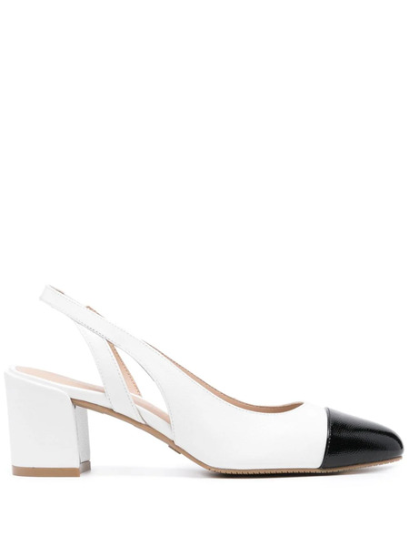  Stuart Weitzman Sleek Slingback 60mm Leather Pumps - White 