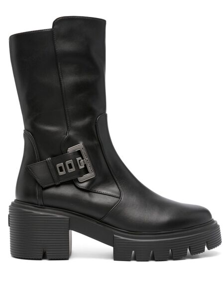  Stuart Weitzman Soho Gia 75mm Leather Boots - Black 