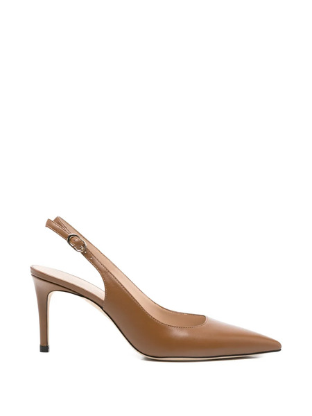  Stuart Weitzman Stuart Power Slingback Leather Pumps - Brown 