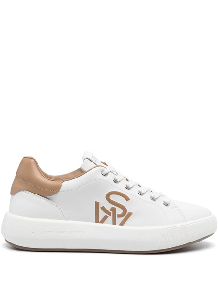  Stuart Weitzman Sw Pro Leather Sneakers - White 