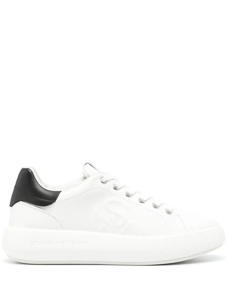  Stuart Weitzman Sw Pro Leather Sneakers - White 
