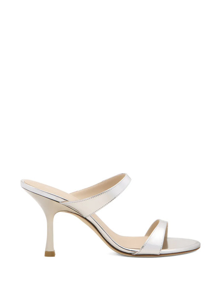  Stuart Weitzman Two-strap Nudist Slide Sandals - Silver 