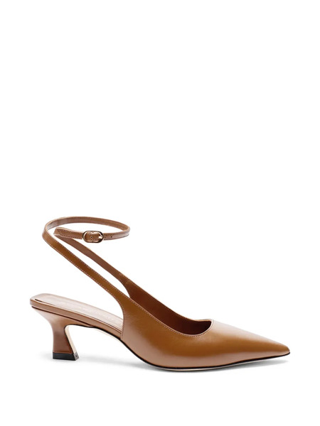 Stuart Weitzman Vinnie 50 Squared Strap Pumps - Brown 