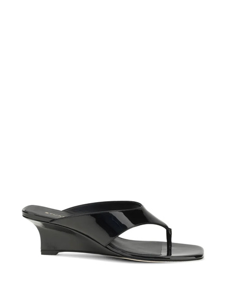  Stuart Weitzman Vinnie Wedge Sandals - Black 