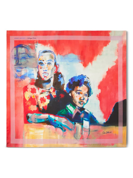  Stuart Weitzman X Kidsuper Artwork Silk Scarf - Red 