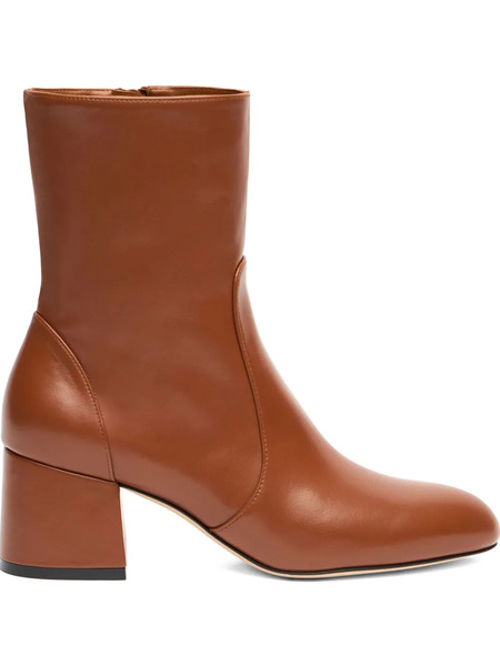  Stuart Weitzman Zip Block Heel Essentialist Zip 60 Ankle Boots - Brown 