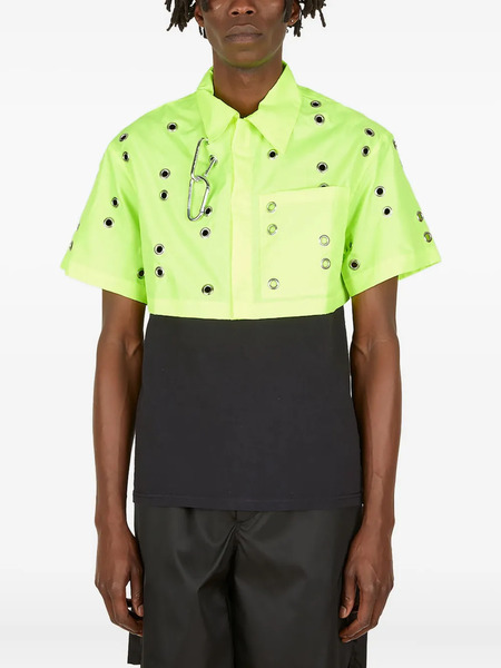  Studio Alch Eyelet-embellished Poplin Shirt - Green 