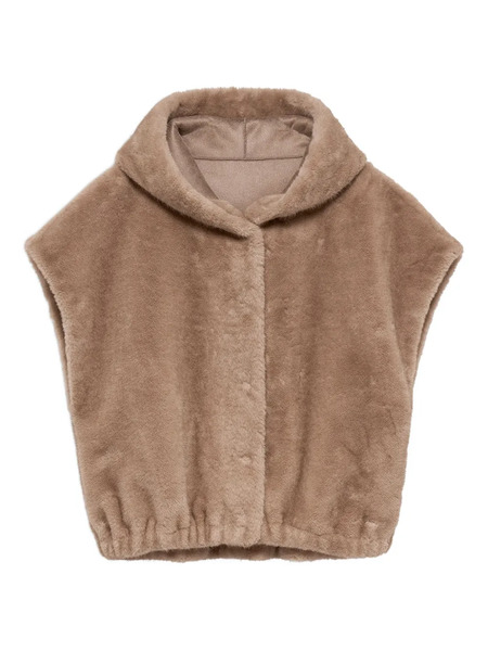  Studio Ar Hooded Faux-fur Gilet - Neutrals 
