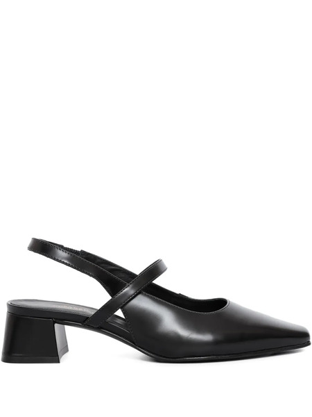  Studio Chofakian Leather Slingback Pumps - Black 
