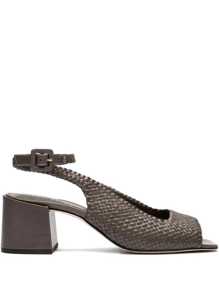  Studio Chofakian 45mm Woven Leather Ankle-strap Sandals - Grey 