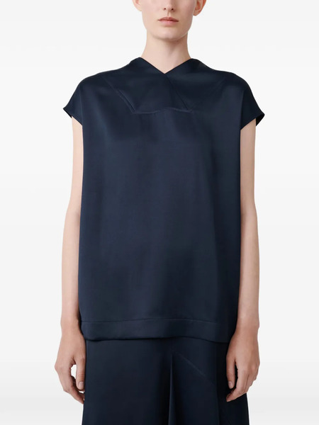  Studio Nicholson Greer V-neck Draped Top - Blue 