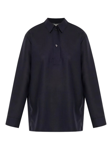  Studio Nicholson Pinole Wool Polo Top - Black 