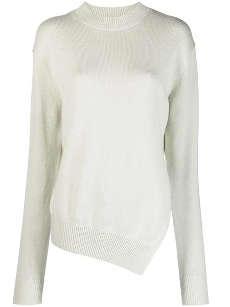  Studio Nicholson Shiso Asymmetric-hem Knitted Jumper - Neutrals 