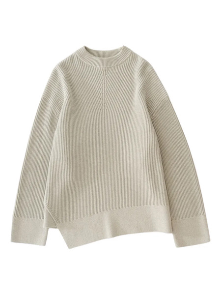  Studio Nicholson Verda Ribbed Asymmetric-hem Sweater - Grey 