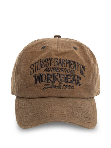  Stüssy Mid-depth Workgear Waxed Snapback Cap - Brown 