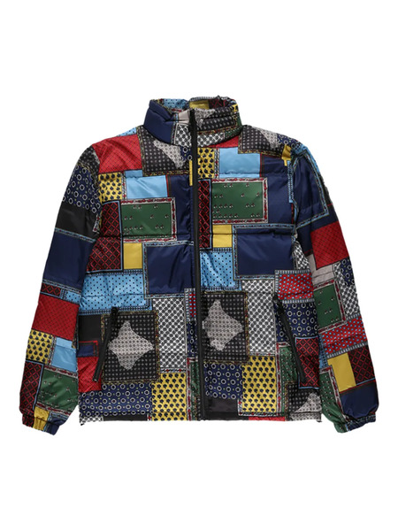  Stüssy Patchwork Puffer Jacket - Blue 