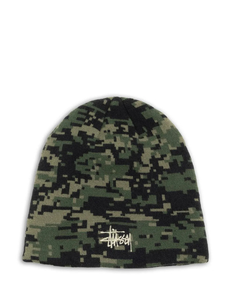  Stüssy Patterned Beanie Hat - Green 
