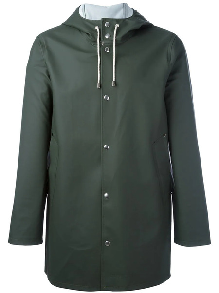 Stutterheim Drawstring-hood Raincoat - Green 
