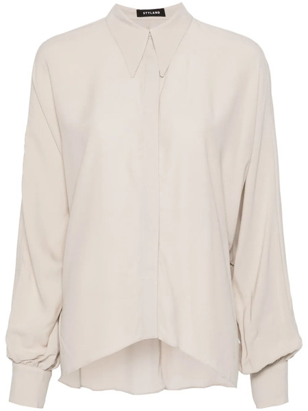  Styland Batwing-style Crepe Shirt - Neutrals 