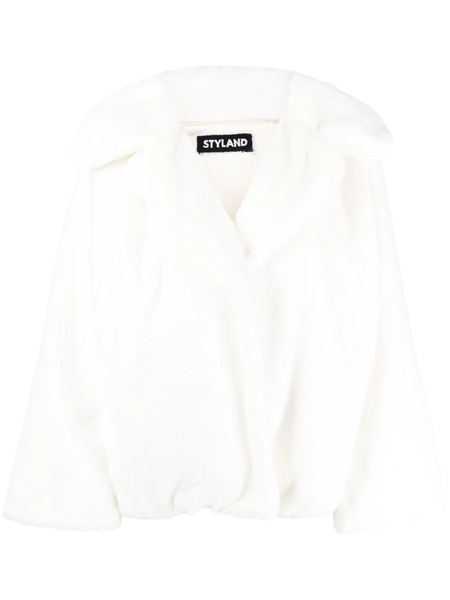  Styland Faux-fur Open-front Coat - White 