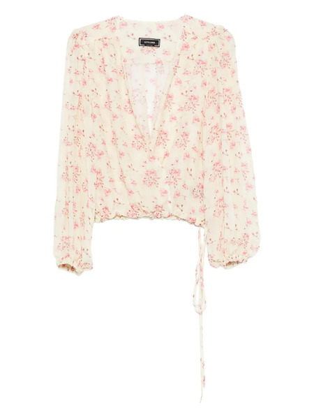  Styland Floral-print Blouse - Neutrals 