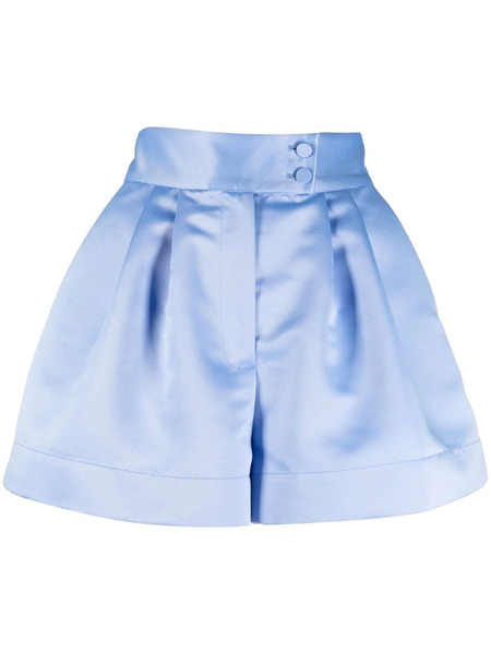  Styland Satin Tailored Shorts - Blue 