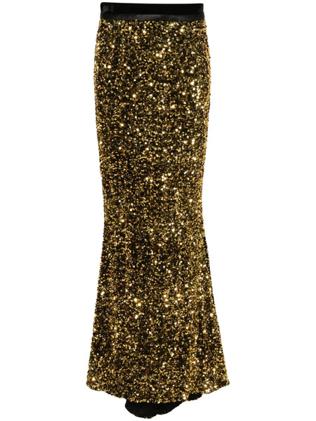  Styland Sequin-embellished Maxi Skirt - Gold 