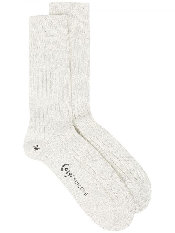 Suicoke Logo-print Ankle Socks - White 