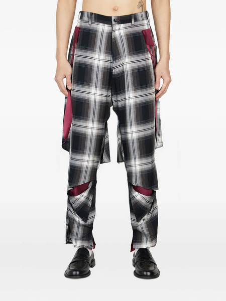  Sulvam Checked Trousers - Black 