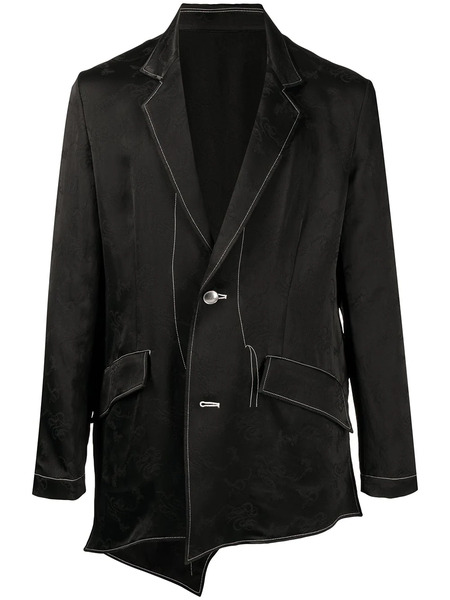  Sulvam Contrast-stitched Jacket - Black 