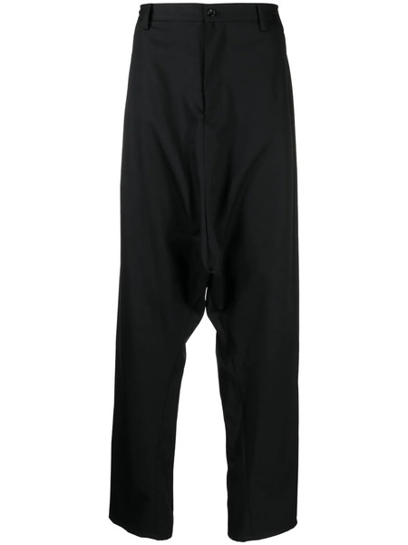  Sulvam Drop-crotch Wool Trousers - Black 