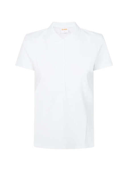  Sun68 Buttoned Polo Top - White 