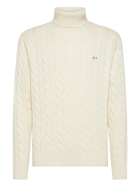  Sun68 Cable-knit Turtleneck Sweater - White 