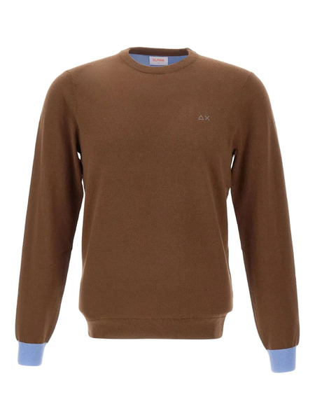  Sun68 Elbow-patch Crew-neck Sweater - Brown 