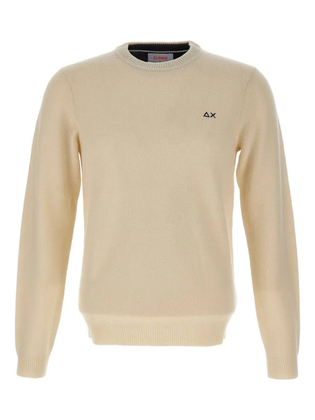  Sun68 Embroidered-logo Crew-neck Sweater - Neutrals 