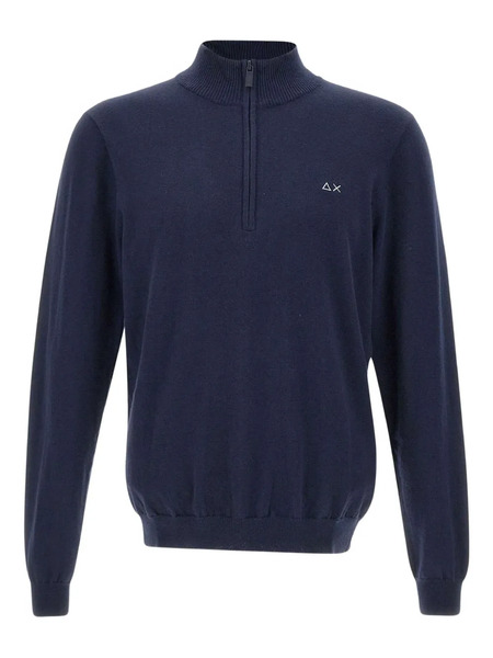  Sun68 Embroidered-logo Half-zip Sweater - Blue 