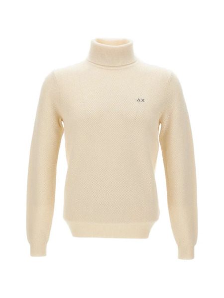  Sun68 Embroidered Logo Roll-neck Sweater - Neutrals 