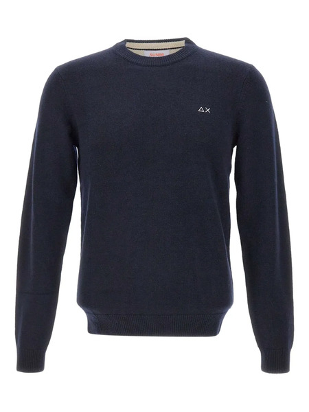  Sun68 Logo-embroidered Crew-neck Sweater - Blue 