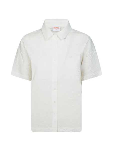 Sun68 Seersucker-texture Shirt - Neutrals 