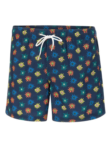  Sundek Lion-print Swim Shorts - Blue 