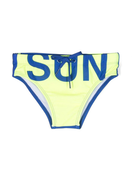  Sundek Logo-print Drawstring Swim Trunks - Yellow 