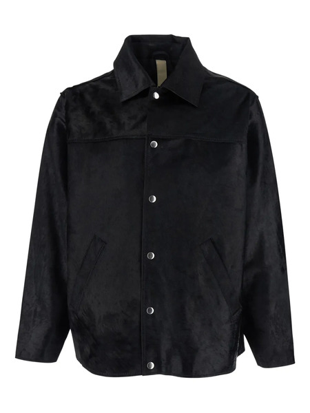  Sunflower Button-fastening Leather Jacket - Black 